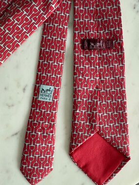 Hermes Pattern Print Silk Tie